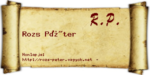 Rozs Péter névjegykártya