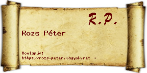 Rozs Péter névjegykártya