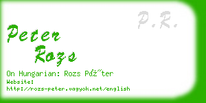 peter rozs business card